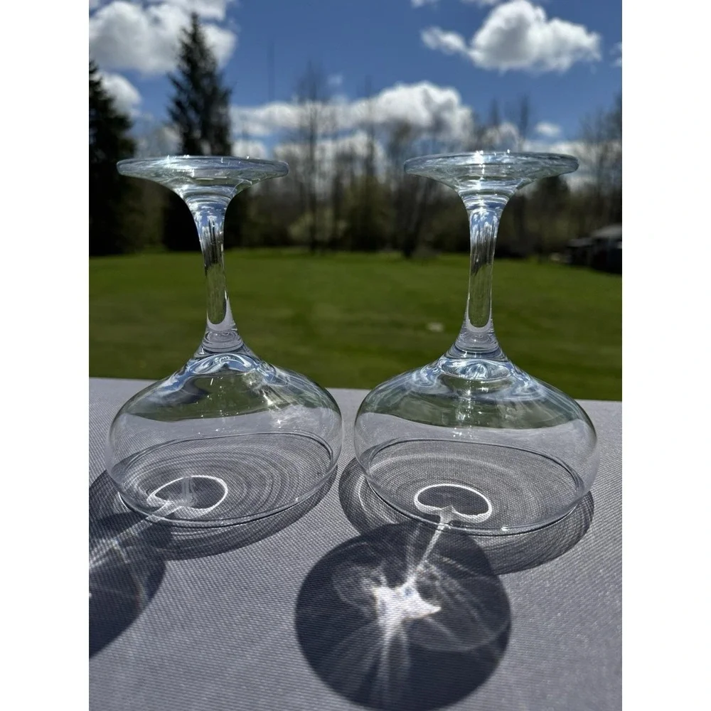 Set of 2 Pasabahce Coupe Glasses Monogram Champagne Cocktail 5.5